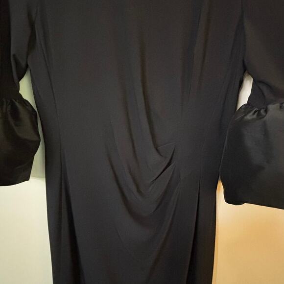 Lauren Ralph Lauren Black Bell Sleeve Cocktail Sheath Dress Large - Picture 8 of 12